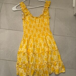 Yellow Floral Kids Dress